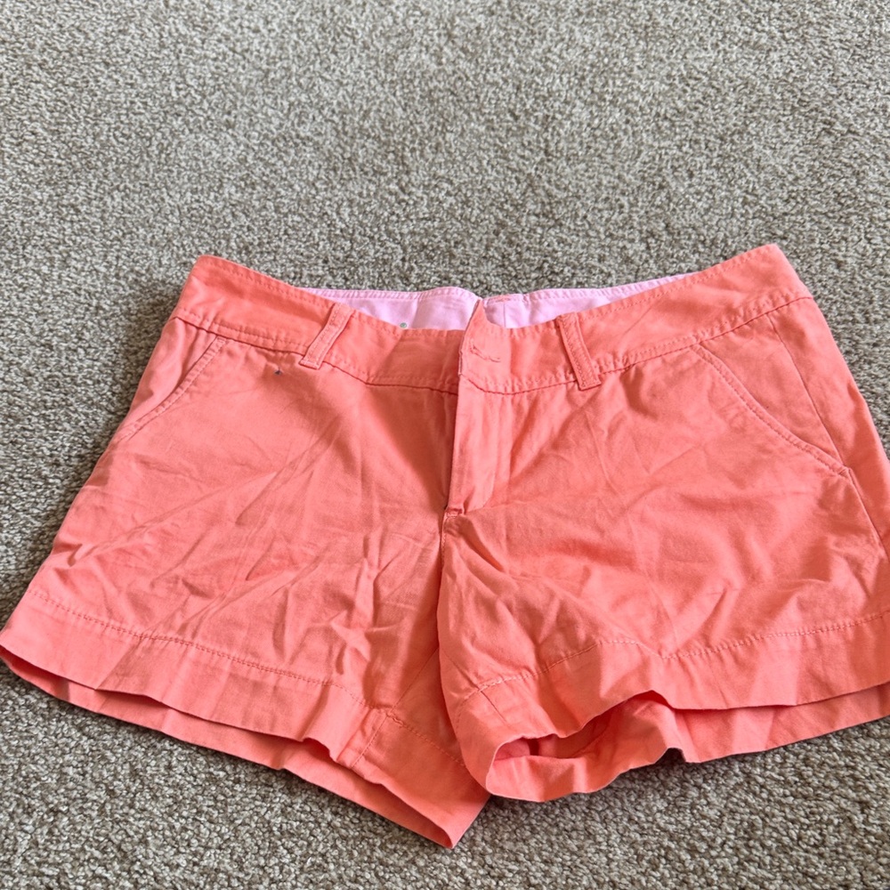 Lilly Pulitzer Coral-Orange Athletic Cotton Shorts